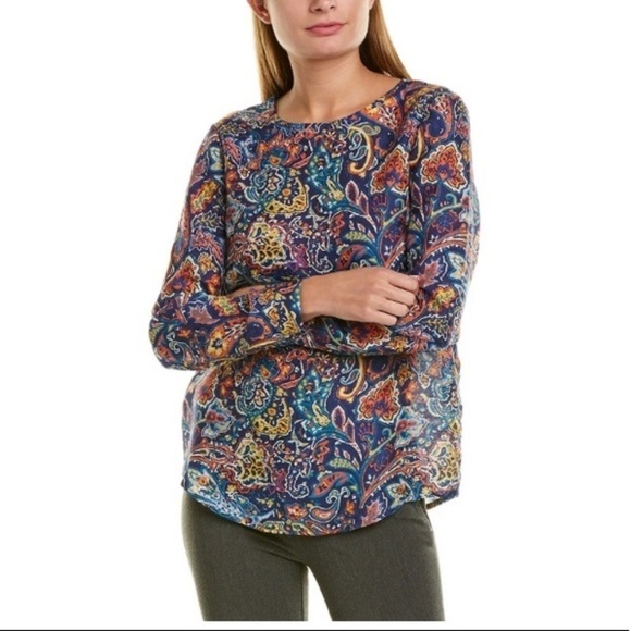 J.Mclaughlin Silk-Blend Blouse Small - Picture 1 of 11